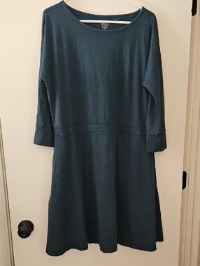 Toad&Co Teal Long-Sleeve A-Line DressOrganic Cotton  Size XL
